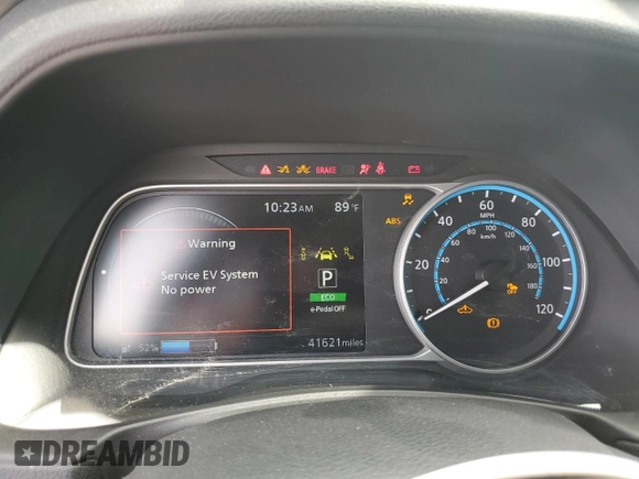 2022 Nissan LEAF S with VIN 1N4AZ1BV2NC556279, listed as a Copart auction lot 58526895 with 41,621 mi miles and Salvage title. Bid and sale history available at DreamBid. Image 9.
