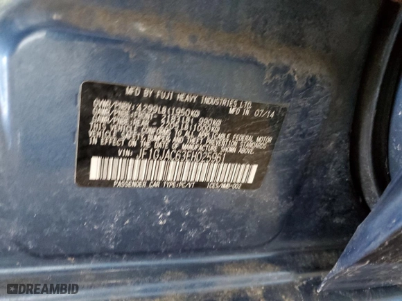 2014 Subaru Impreza Sedan Premium with VIN JF1GJAC63EH025961, listed as a Copart auction lot 44729225 with 0 mi miles and Salvage Title. Bid and sale history available at carsss.com. Image 13.