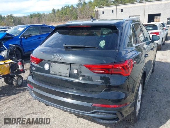 2020 Audi Q3 S line Premium with VIN WA1DECF31L1030946, listed as a IAAI auction lot 41774297 with 58,548 mi miles and . Bid and sale history available at DreamBid. Image 16.