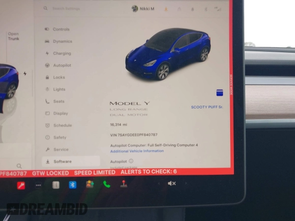 2023 Tesla Model Y Long Range z VIN 7SAYGDEE0PF840787, wystawiony jako IAAI lot #42172489 z przebiegiem 16 314 mil mil oraz . Historia ofert i sprzedaży dostępna na DreamBid. Obrazek 16.