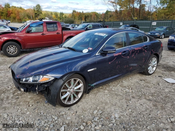 2015 Jaguar XF V6 Portfolio with VIN SAJWJ0FF0F8U82239, listed as a Copart auction lot 75601274 with 141,868 mi miles and Salvage Title. Bid and sale history available at carsss.com. Image 1.