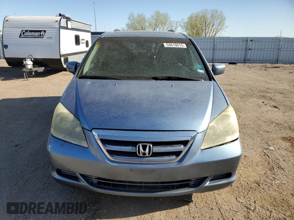 2005 Honda Odyssey EX-L with VIN 5FNRL38765B072878, listed as a Copart auction lot 54610815 with 271,460 mi miles and Salvage title. Bid and sale history available at DreamBid. Image 5.