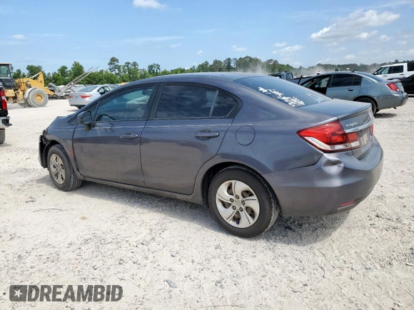 2015 Honda Civic LX with VIN 2HGFB2F54FH547491, listed as a Copart auction lot 57785885 with 161,682 mi miles and Salvage title. Bid and sale history available at DreamBid. Image 2.