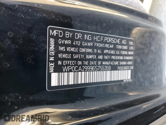 2006 Porsche 911 Carrera with VIN WP0CA29996S755359, listed as a Copart auction lot 45865585 with 18,993 mi miles and Salvage Title. Bid and sale history available at DreamBid. Image 13.