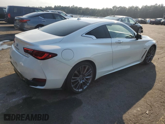 2017 Infiniti Q60 Red Sport 400 with VIN JN1FV7EK4HM611090, listed as a Copart auction lot 75608424 with 96,326 mi miles and Salvage title. Bid and sale history available at DreamBid. Image 3.