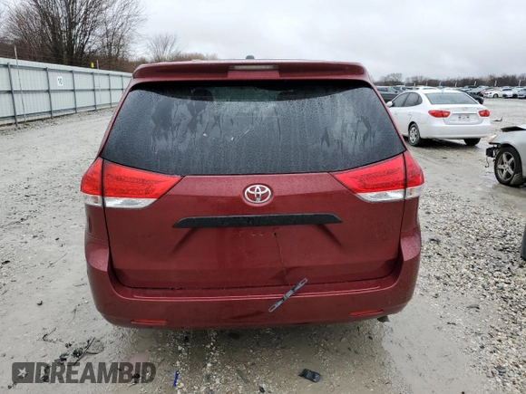 2013 Toyota Sienna L with VIN 5TDZK3DC0DS395209, listed as a Copart auction lot 43068555 with 88,628 mi miles and Clean Title. Bid and sale history available at carsss.com. Image 6.