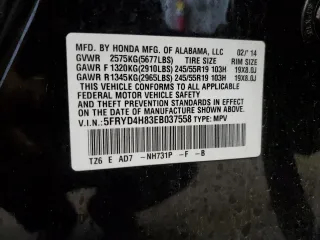 2014 Acura MDX Advance with VIN 5FRYD4H83EB037558, listed as a Copart auction lot 60697445 with 178,649 mi miles and Non repairable. Bid and sale history available at DreamBid. Image 14.