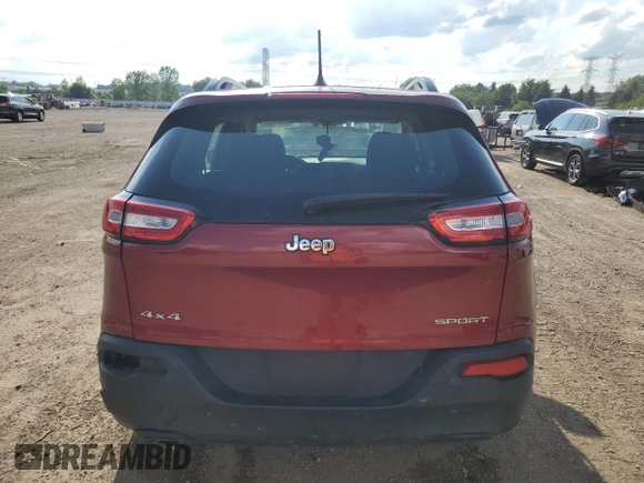 2015 Jeep Cherokee Sport with VIN 1C4PJMAB9FW640510, listed as a Copart auction lot 61372655 with 78,526 mi miles and Salvage title. Bid and sale history available at DreamBid. Image 6.