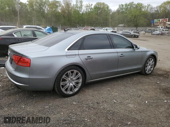2012 Audi A8 L with VIN WAURVAFD3CN018800, listed as a Copart auction lot 53815475 with 85,417 mi miles and Salvage Title. Bid and sale history available at carsss.com. Image 3.