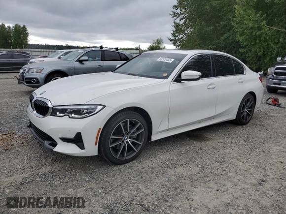 2021 BMW 3 Series 330i xDrive z VIN 3MW5R7J01M8C09484, wystawiony jako Copart lot #59128455 z przebiegiem 43 059 mil mil oraz Szkoda całkowita • Salvage title. Historia ofert i sprzedaży dostępna na DreamBid. Obrazek 1.
