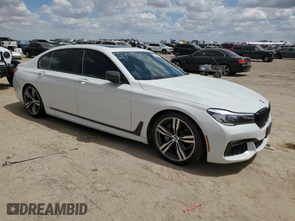 2018 BMW 7 Series 740i with VIN WBA7E2C51JG742075, listed as a Copart auction lot 65057923 with 0 mi miles. Bid and sale history available at carsss.com. Image 4.