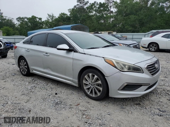 2015 Hyundai Sonata Sport with VIN 5NPE34AF0FH067684, listed as a Copart auction lot 56144395 with 155,780 mi miles and Salvage title. Bid and sale history available at DreamBid. Image 4.