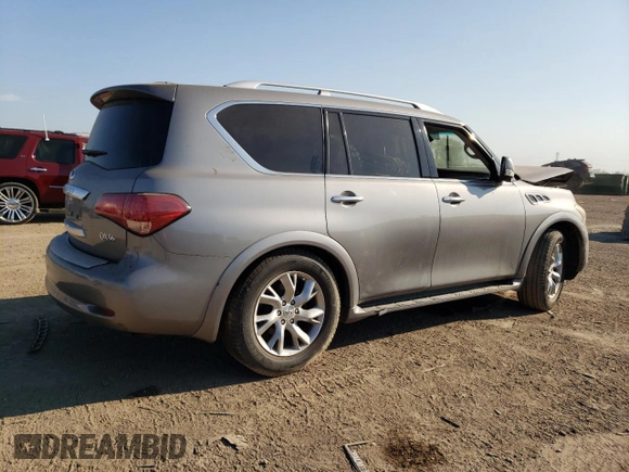 2012 Infiniti QX56 8-passenger with VIN JN8AZ2ND8C9715162, listed as a Copart auction lot 71669624 with 0 mi miles and Salvage Title. Bid and sale history available at carsss.com. Image 3.