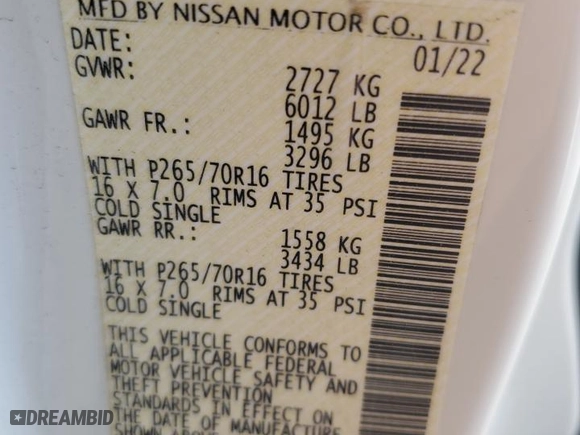 2022 Nissan Frontier S with VIN 1N6ED1CL5NN649600, listed as a Copart auction lot 50141905 with 40,665 mi miles and Salvage Title. Bid and sale history available at carsss.com. Image 12.