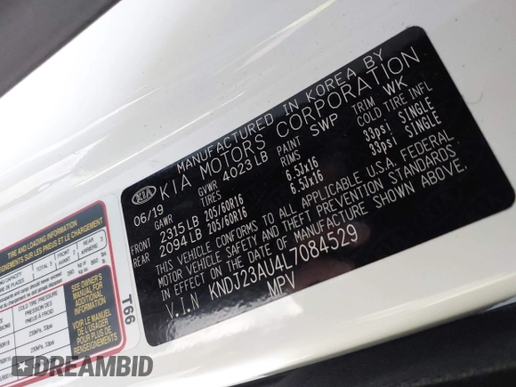 2020 Kia Soul LX with VIN KNDJ23AU4L7084529, listed as a IAAI auction lot 41526683 with 8,443 mi miles. Bid and sale history available at carsss.com. Image 9.