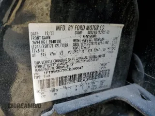 2012 Ford F-350 XL with VIN 1FT8W3DT0CEB00047, listed as a Copart auction lot 43234785 with 284,907 mi miles and Clean Title. Bid and sale history available at DreamBid. Image 12.