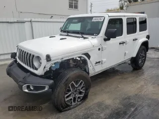 2025 Jeep Wrangler Sahara with VIN 1C4PJXEN7SW505719, listed as a Copart auction lot 52528025 with 8,911 mi miles and Clean Title. Bid and sale history available at DreamBid. Image 1.