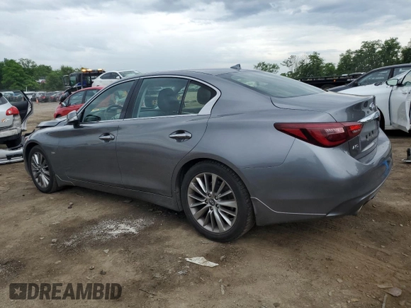 2018 Infiniti Q50 2.0t LUXE with VIN JN1CV7AR5JM280094, listed as a Copart auction lot 55852444 with 41,796 mi miles and Salvage Title. Bid and sale history available at carsss.com. Image 2.