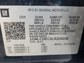 2020 Chevrolet Tahoe Commercial with VIN 1GNLCDEC2LR228006, listed as a Copart auction lot 58273615 with 121,544 mi miles and Clean title. Bid and sale history available at DreamBid. Image 13.