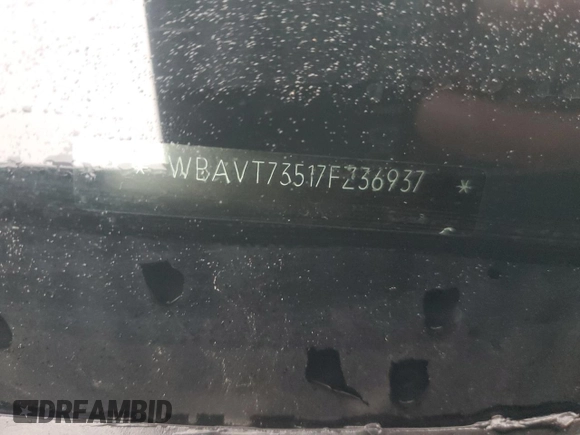 2007 BMW 3 Series 328xi with VIN WBAVT73517FZ36937, listed as a Copart auction lot 84458504 with 109,143 mi miles and Salvage title. Bid and sale history available at DreamBid. Image 14.