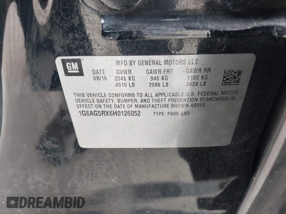 2017 Cadillac ATS AWD z VIN 1G6AG5RX6H0126052, wystawiony jako IAAI lot #41327350 z przebiegiem Nie podano mil oraz . Historia ofert i sprzedaży dostępna na DreamBid. Obrazek 9.