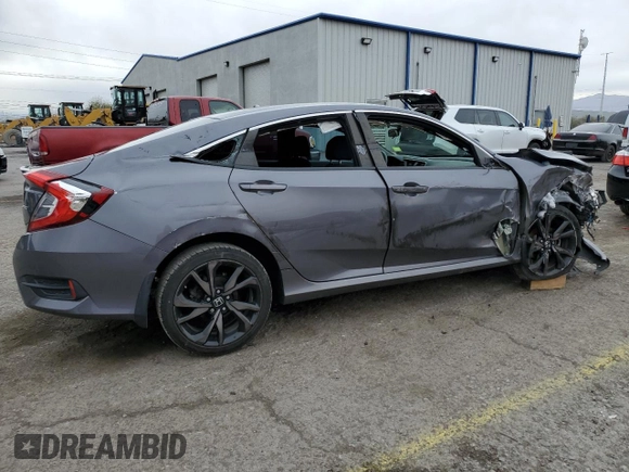 2019 Honda Civic Sport with VIN 2HGFC2F80KH503943, listed as a Copart auction lot 48527165 with 38,348 mi miles and Salvage Title. Bid and sale history available at DreamBid. Image 3.