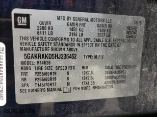 2017 Buick Enclave Convenience with VIN 5GAKRAKD5HJ236462, listed as a Copart auction lot 89091775 with 154,025 mi miles and Salvage Title. Bid and sale history available at carsss.com. Image 13.