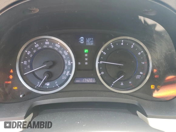2012 Lexus IS 250 with VIN JTHBF5C21C5176028, listed as a Copart auction lot 58313524 with 174,201 mi miles and Salvage Title. Bid and sale history available at DreamBid. Image 9.