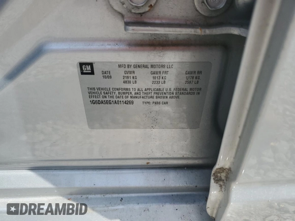 2010 Cadillac CTS z VIN 1G6DA5EG1A0114269, wystawiony jako Copart lot #54386895 z przebiegiem 157 471 mil mil oraz Szkoda całkowita • Salvage title. Historia ofert i sprzedaży dostępna na DreamBid. Obrazek 12.