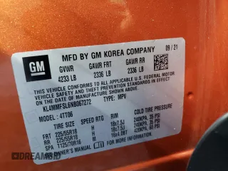 2022 Buick Encore GX Essence with VIN KL4MMFSL6NB067272, listed as a Copart auction lot 46257675 with 22,115 mi miles and Salvage title. Bid and sale history available at DreamBid. Image 13.