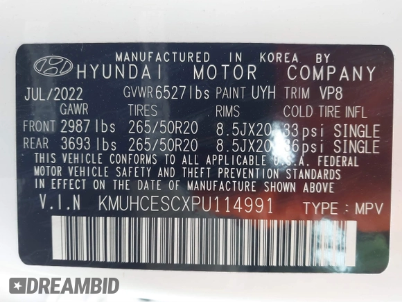 2023 Genesis GV80 с VIN KMUHCESCXPU114991, выставлен на аукционе IAAI как лот 41596019 с пробегом 31 787 миль миль и . История ставок и продаж доступна на DreamBid. Изображение 9.