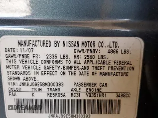 2008 Infiniti EX Journey with VIN JNKAJ09E58M300393, listed as a Copart auction lot 74381924 with 208,952 mi miles and Clean Title. Bid and sale history available at DreamBid. Image 12.