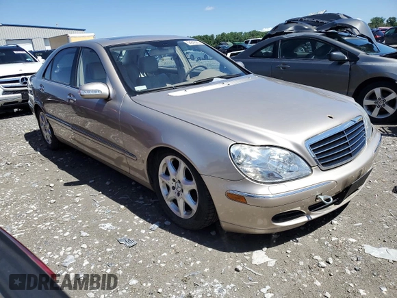 2005 Mercedes-Benz S 500 with VIN WDBNG84J75A445404, listed as a Copart auction lot 58842965 with 57,153 mi miles and Salvage title. Bid and sale history available at DreamBid. Image 4.