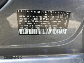 2014 Volkswagen Jetta TDI w/Premium/Nav с VIN 3VWLL7AJ7EM437287, выставлен на аукционе Copart как лот 42388315 с пробегом 169 380 миль миль и Списание • Salvage title. История ставок и продаж доступна на DreamBid. Изображение 12.