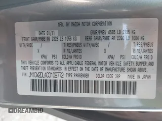 2012 Mazda 5 Grand Touring with VIN JM1CW2DL4C0109772, listed as a IAAI auction lot 42257667 with 161,207 mi miles and . Bid and sale history available at DreamBid. Image 9.