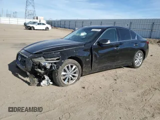 2018 Infiniti Q50 Pure with VIN JN1CV7AP4JM240457, listed as a Copart auction lot 81520334 with 154,438 mi miles and Salvage Title. Bid and sale history available at carsss.com. Image 1.