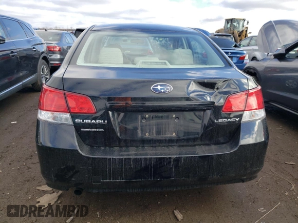 2010 Subaru Legacy 2.5i with VIN 4S3BMCA68A3241421, listed as a Copart auction lot 41120364 with 58,417 mi miles and Salvage Title. Bid and sale history available at carsss.com. Image 6.