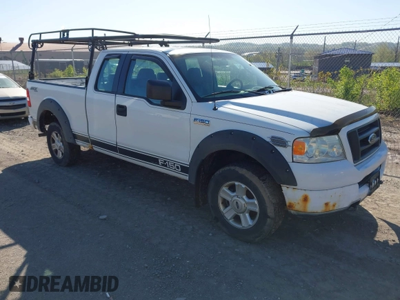 2005 Ford F-150 STX with VIN 1FTRX14W95FB53021, listed as a IAAI auction lot 42138458 with 150,885 mi miles. Bid and sale history available at carsss.com. Image 1.