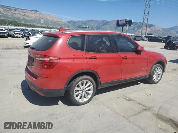 2015 BMW X3 xDrive28i z VIN 5UXWX9C56F0D48123, wystawiony jako Copart lot #58174835 z przebiegiem Nie podano mil oraz Tytuł czysty. Historia ofert i sprzedaży dostępna na DreamBid. Obrazek 3.