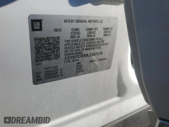 2020 Cadillac XT6 FWD Premium Luxury z VIN 1GYKPCRS9LZ107178, wystawiony jako Copart lot #72359154 z przebiegiem 154 427 mil mil oraz Nie do naprawy. Historia ofert i sprzedaży dostępna na DreamBid. Obrazek 16.