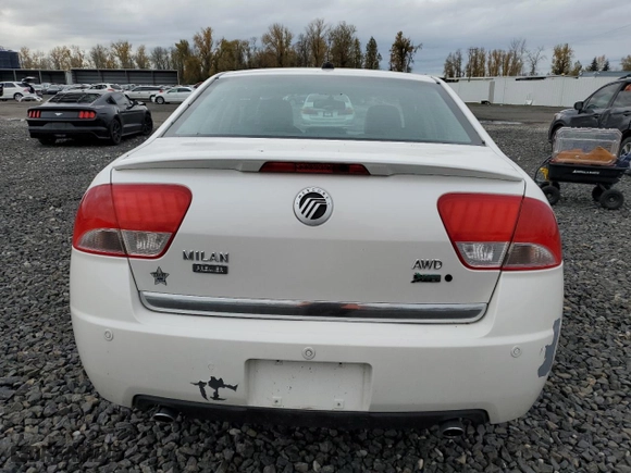 2010 Mercury Milan Premier with VIN 3MEHM0CG2AR606531, listed as a Copart auction lot 81759854 with 0 mi miles and Salvage Title. Bid and sale history available at carsss.com. Image 6.