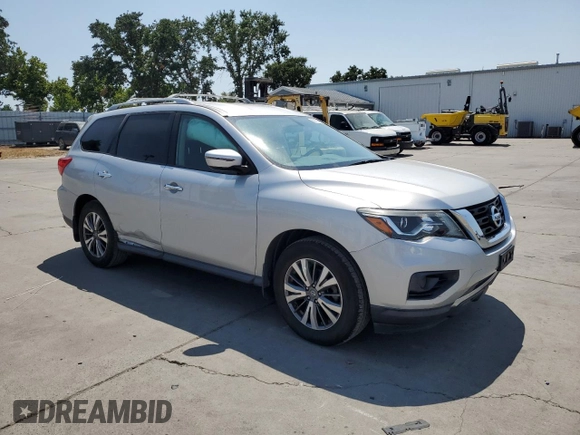 2017 Nissan Pathfinder S with VIN 5N1DR2MN0HC666046, listed as a Copart auction lot 60103085 with 99,194 mi miles and Salvage title. Bid and sale history available at DreamBid. Image 4.