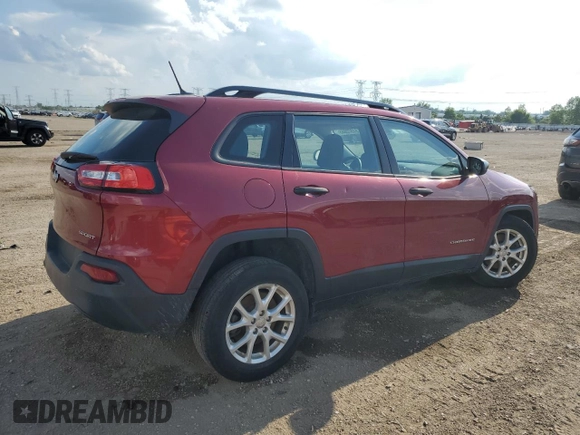 2015 Jeep Cherokee Sport with VIN 1C4PJMAB9FW640510, listed as a Copart auction lot 61372655 with 78,526 mi miles and Salvage title. Bid and sale history available at DreamBid. Image 3.