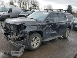 2019 Chevrolet Tahoe LS z VIN 1GNSKAKC1KR224061, wystawiony jako Copart lot #46776485 z przebiegiem Nie podano mil oraz Szkoda całkowita • Salvage title. Historia ofert i sprzedaży dostępna na DreamBid. Obrazek 1.