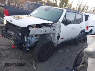 2018 Jeep Renegade Trailhawk with VIN ZACCJBCBXJPH18007, listed as a IAAI auction lot 41417677 with 46,296 mi miles. Bid and sale history available at carsss.com. Image 2.