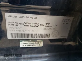 2008 Audi A4 2.0T with VIN WAUDF68EX8A170128, listed as a Copart auction lot 74987444 with 236,666 mi miles and Clean Title. Bid and sale history available at carsss.com. Image 12.