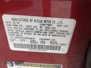 2006 Infiniti M Sport z VIN JNKAY01E76M104833, wystawiony jako IAAI lot #42276795 z przebiegiem 196 550 mil mil oraz . Historia ofert i sprzedaży dostępna na DreamBid. Obrazek 9.