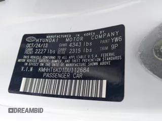 2013 Hyundai Genesis Coupe R-Spec z VIN KMHHT6KD1DU112684, wystawiony jako IAAI lot #41862231 z przebiegiem 160 698 mil mil oraz . Historia ofert i sprzedaży dostępna na DreamBid. Obrazek 9.