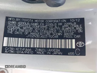 2013 Toyota Prius Two with VIN JTDZN3EU6D3192048, listed as a IAAI auction lot 42096878 with 188,744 mi miles and . Bid and sale history available at carsss.com. Image 9.