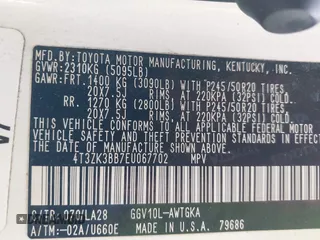 2014 Toyota Venza LE with VIN 4T3ZK3BB7EU067702, listed as a IAAI auction lot 42017574 with 121,952 mi miles and . Bid and sale history available at DreamBid. Image 9.